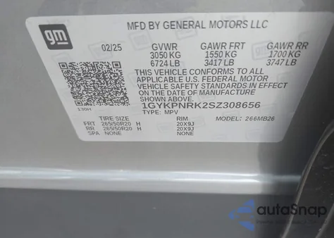 2025 Cadillac Lyriq Luxury W/1Sc from USA, damaged, VIN 1GYKPNRK2SZ308656